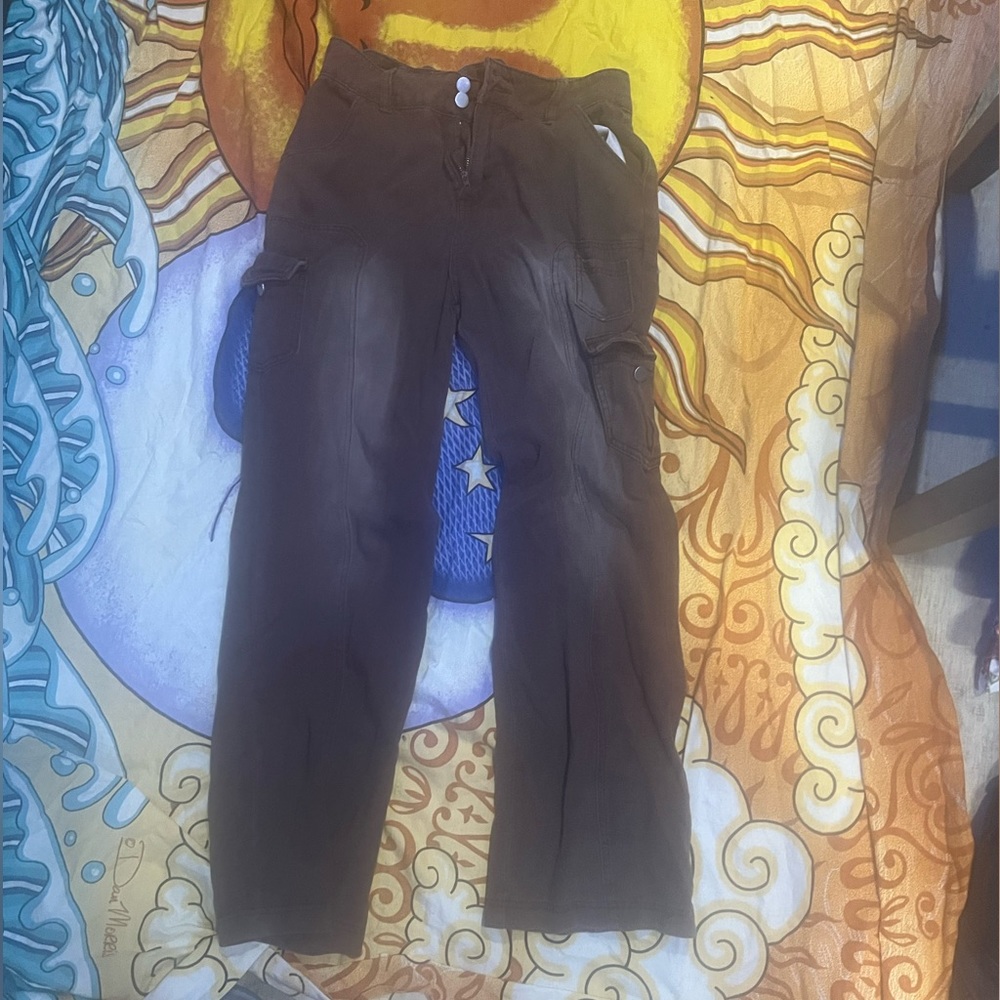 Brown low rise jeans